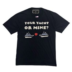NWT💕 HOUSE OF MUA MUA Handwork Beaded T-Shirt - Navy L